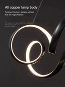 GobekUsa Creative Twisted LED Chandelier for Living Room Bedroom Lighting