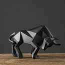 GobekUsa Geometric Bull Sculpture: Modern Abstract Cattle Figurine for Home Decor