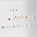 GobekUsa Luna Glass Tube Chandelier for Kitchen Dining Staircase LED Pendant Lamp