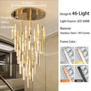 GobekUsa Large Crystal Luxury Chandelier for Living Room Dining Hall Stair Suspension