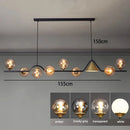 Nordic Glass Globe Pendant Chandelier in Smoky Grey
