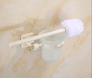 GobekUsa Aluminum Carved Toilet Brush Holder Set