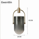 GobekUsa Bucket Glass Pendant Lamp LED Modern Hanging Lights for Dining Room Kitchen Home Décor