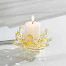 GobekUsa Crystal Lotus Candle Holder Aromatherapy Base Candelabros