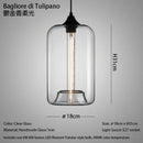 Handmade Glass Nordic Pendant Light With Chrome Finish