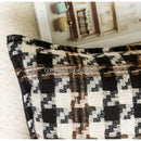 GobekUsa Houndstooth Square Cushion Cover - Black White Green Luxury Contemporary Pillow Case