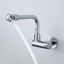 GobekUsa Black Wall-Mounted Kitchen Faucet Single Cold Single Hole Rotation Tap