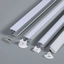 GobekUsa 0.5m U/YW Aluminum Profile Recessed Channel with Milky Cover for LED Strip Lights