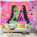 GobekUsa Kawaii Women Tapestry Anime Girl Illustration Aesthetic Art Hippie Dorm Decor