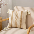 GobekUsa Geometric Tassel Cushion Cover in Cotton and Linen for Living Room and Bedroom