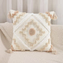 GobekUsa Embroidered Geometric Leaves Pillow Cover Handmade Home Decor 30x50cm/45x45cm