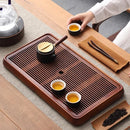 GobekUsa Bamboo Tea Tray Dual Purpose Kung Fu Tea Set Water Storage Tea Board