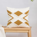 GobekUsa Geometric Embroidery Boho Loop Tufte Cotton Canvas Cushion Cover 45x45/30x50cm
