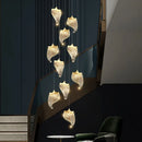 GobekUsa LED Staircase Chandelier: Modern Loft Lighting Fixture for Living & Dining Room