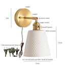 GobekUsa Ceramic LED Wall Light Striped White Modern Nordic Pull Chain Mirror Lamp