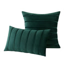 GobekUsa Blue Velvet Stripe Pillow Covers - 2Pcs Luxury Soft Cushion Cases for Couch