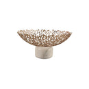GobekUsa Coral Disc Pedestal | Metal Tray Marble Base Fruit Plate Gold Compote