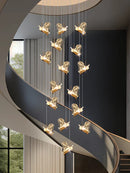 GobekUsa Crystal Chandelier: Modern Luxury Pendant Lights for Living Room, Staircase, Villa