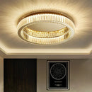 GobekUsa Gold Crystal Ceiling Light Ring LED - Modern Luxury Indoor Home Lighting