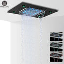 GobekUsa LED Rain Waterfall Shower Head with Remote Control and Color-changing LED - 50*35CM Square