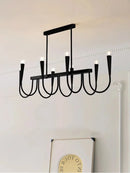 GobekUsa French Style Black Pendant Light Luxury Led Chandelier Room Decor