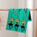 GobekUsa Kids Cartoon Face Towels - Set of 3 | Cats Print | 100% Cotton | 25*50cm