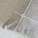 GobekUsa Brown Grey Stripe Embroidery Cushion Cover Set, Cotton Linen, 45x45cm 60x60cm Home Decor