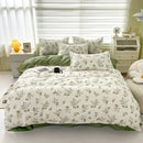 GobekUsa Cartoon Printed Bedding Set: Soft Cozy Duvet Cover, Bedsheet, Pillowcase, Single Double Bedclothes