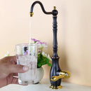 GobekUsa Gold Kitchen Sink Faucet Cold Water Tap 360° Rotating Drinking Faucet Solid Brass