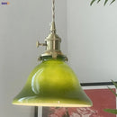 GobekUsa Green LED Pendant Lights E27 Knob Switch Kitchen Living Room Hanging Lamps