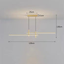 GobekUsa Black/Gold LED Dining Room Island Chandelier: Modern Minimalist Kitchen Hanging Lamp