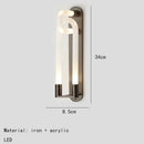GobekUsa LED Tube Wall Sconce Gold Black White Metal Acrylic Light Fixture
