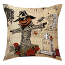 GobekUsa Halloween Pillowcase Set - Festive Sofa Cushion Covers with Pumpkin Cat Witch Hat Print.