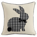 GobekUsa Bunny Cushion Cover Pink White Floral Embroidered Easter Home Sofa Decoration