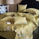 GobekUsa Cotton Flowers Embroidery Bedding Set: Full Queen King Sizes