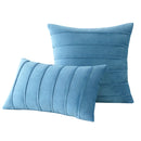 GobekUsa Blue Velvet Stripe Pillow Covers - 2Pcs Luxury Soft Cushion Cases for Couch