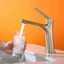 GobekUsa Gold Black Chrome Bathroom Sink Faucet, Single Lever Hot Cold Mixer Tap