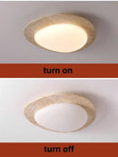 GobekUsa LED Ceiling Light Fixture Yellow Stone White PE Shade Plafond Lamp