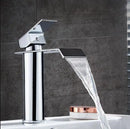 GobekUsa Gold and White Waterfall Bathroom Basin Faucet Mixer Tap Hot Cold Sink