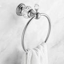 GobekUsa Crystal Towel Holder: Elegant Chrome Towel Ring for Classic Bathroom, Wall Mounted Rack