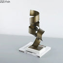 GobekUsa Irregular Crimp Metal Ornaments: Creative Twist Sculpture Artwork for Aesthetic Room Decor