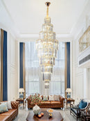 GobekUsa Crystal Pendant Chandelier for Hotel Lobby - Luxury Hollow Design - Nordic Villa Style