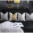 GobekUsa Frosted Gold Satin Lumbar Pillow Covers - Luxe Sofa Cushion Cases