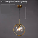 GobekUsa Golden Ring Glass Ball Pendant Light for Kitchen Dining Room & Bedside