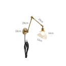 GobekUsa Glass Shade LED Wall Light with Pull Chain Switch - Plug-In Bedroom Lamp