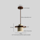 GobekUsa LED Pendant Lamp Yellow Travertine Wood Nordic Minimalism Hanging Light