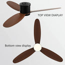 GobekUsa Black DC Ceiling Fan Light with Remote Control and LED Chandelier