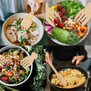 GobekUsa Bamboo Salad Hands and Spoon Set for Kitchen Gadget Use