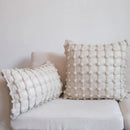 GobekUsa Cream White Plaid 3D Bubble Cushion Cover - Light Luxury Decorative Sofa Pillow Cover