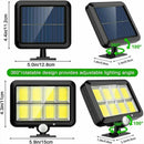 GobekUsa 160COB Solar Outdoor Wall Lights Motion Sensor Remote Control Garden Street